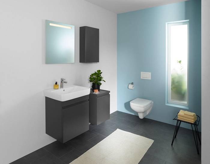 Geberit Renova Plan Set Wand-WC Tiefspüler, Rimfree, mit WC-Sitz Tiefe 54cm, Weiß