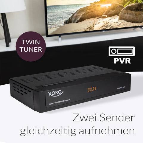 XORO HRM 7670 TWIN Full HD DVB-T/T2/C Receiver PVR Ready Timeshift USB Mediaplayer 2 Empfangsteile inkl. Fernbedienung