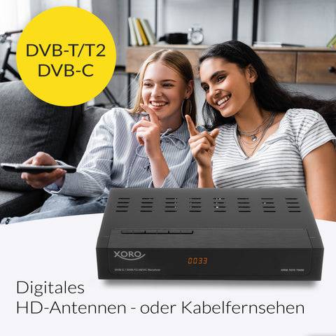 XORO HRM 7670 TWIN Full HD DVB-T/T2/C Receiver PVR Ready Timeshift USB Mediaplayer 2 Empfangsteile inkl. Fernbedienung