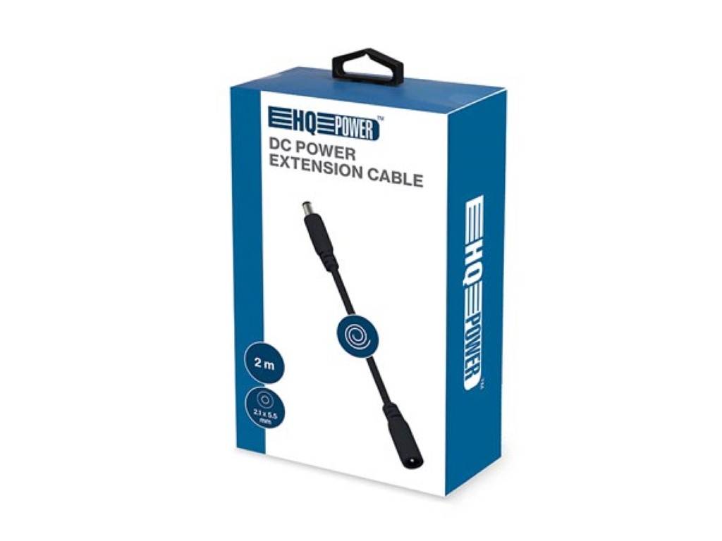 VERLÄNGERUNGSKABEL MIT DC-STECKER/-BUCHSE - 2 m - SCHWARZ