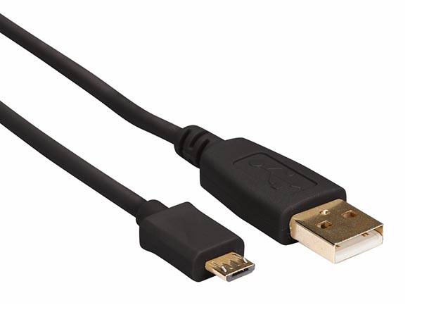 USB 2.0 A-STECKER AUF MICRO USB-STECKER / KUPFER / BASIC / VERGOLDET / 0.75 m