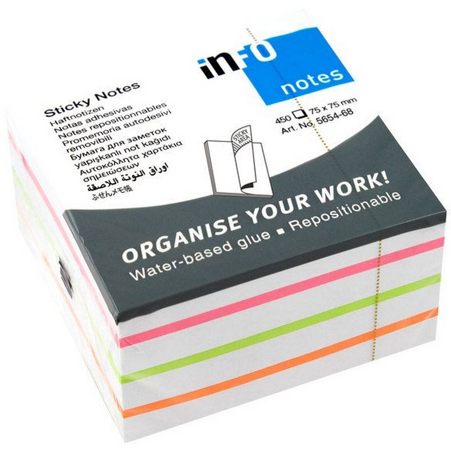 inFO Cube Haftnotizen 5654-68 farbsortiert 1 St.
