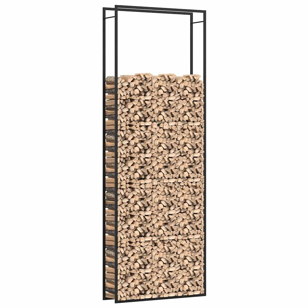 vidaXL Brennholzregal Mattschwarz 110x28x312 cm Stahl