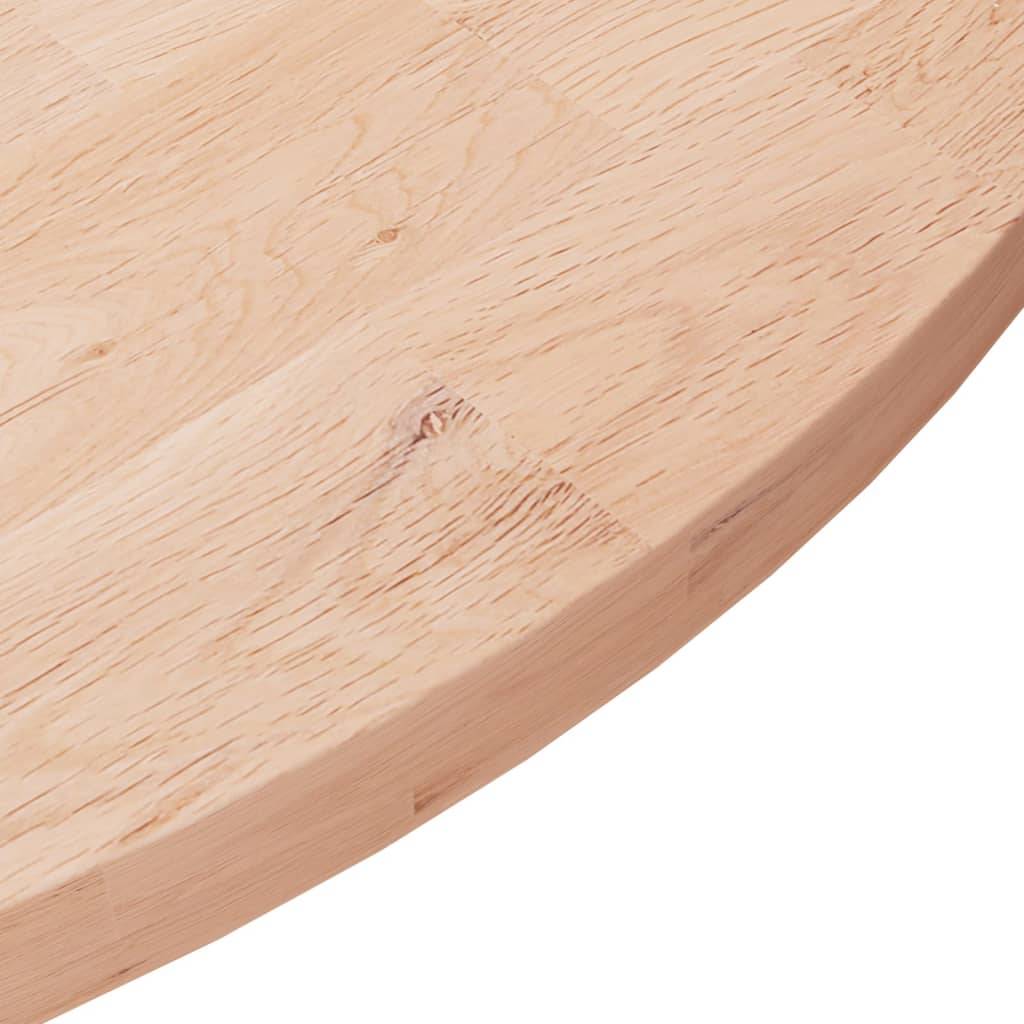 vidaXL Runde Tischplatte Ø80x2,5 cm Unbehandeltes Massivholz Eiche