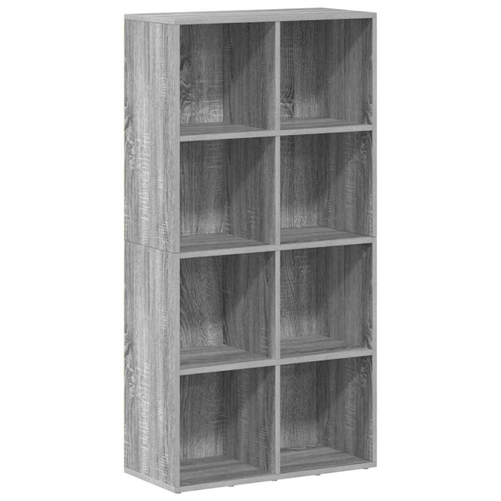 vidaXL Bücherregal/Sideboard Grau Sonoma 66×30×130 cm Holzwerkstoff