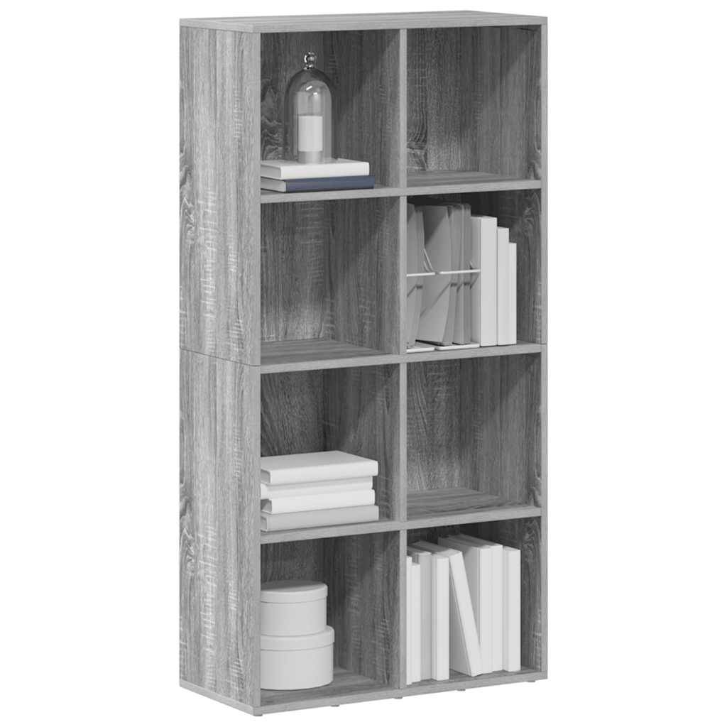 vidaXL Bücherregal/Sideboard Grau Sonoma 66×30×130 cm Holzwerkstoff