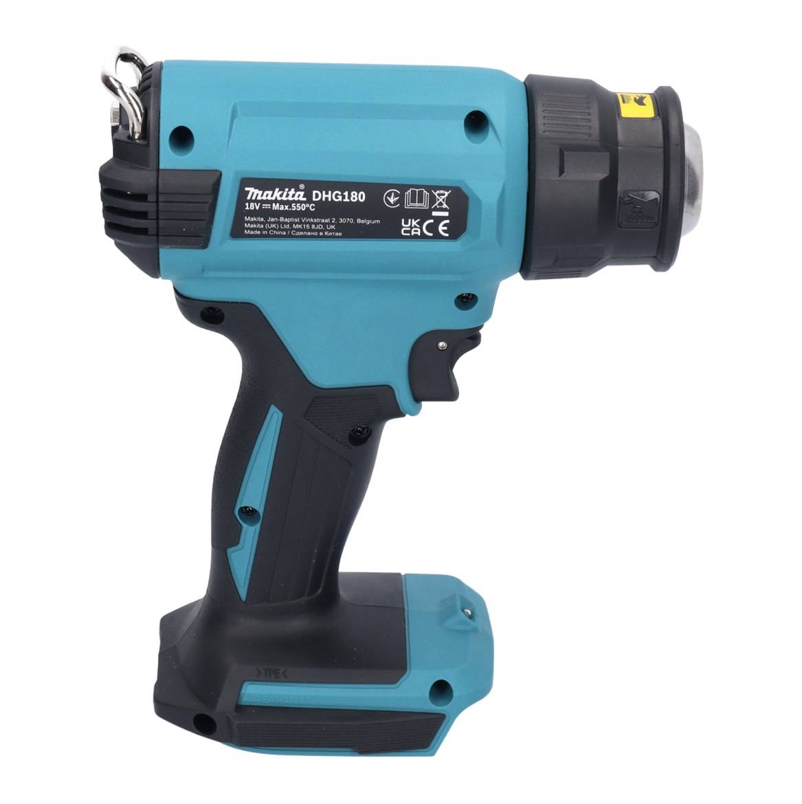 Makita DHG180Z, Heißluftpistole, Pistolengriff, Schwarz, Blau, 200 l/min, 550 °C, Akku