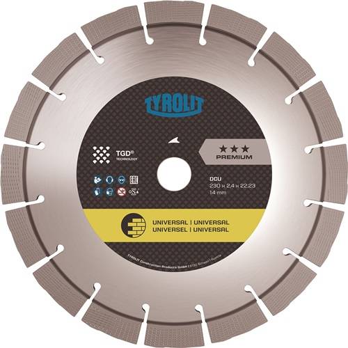 Diamant-Trennscheibe Universal 34434386 Ø 230 mm Bohrung 22,23 mm Segmenthöhe 12 mm Segmentbreite 2,4 mm