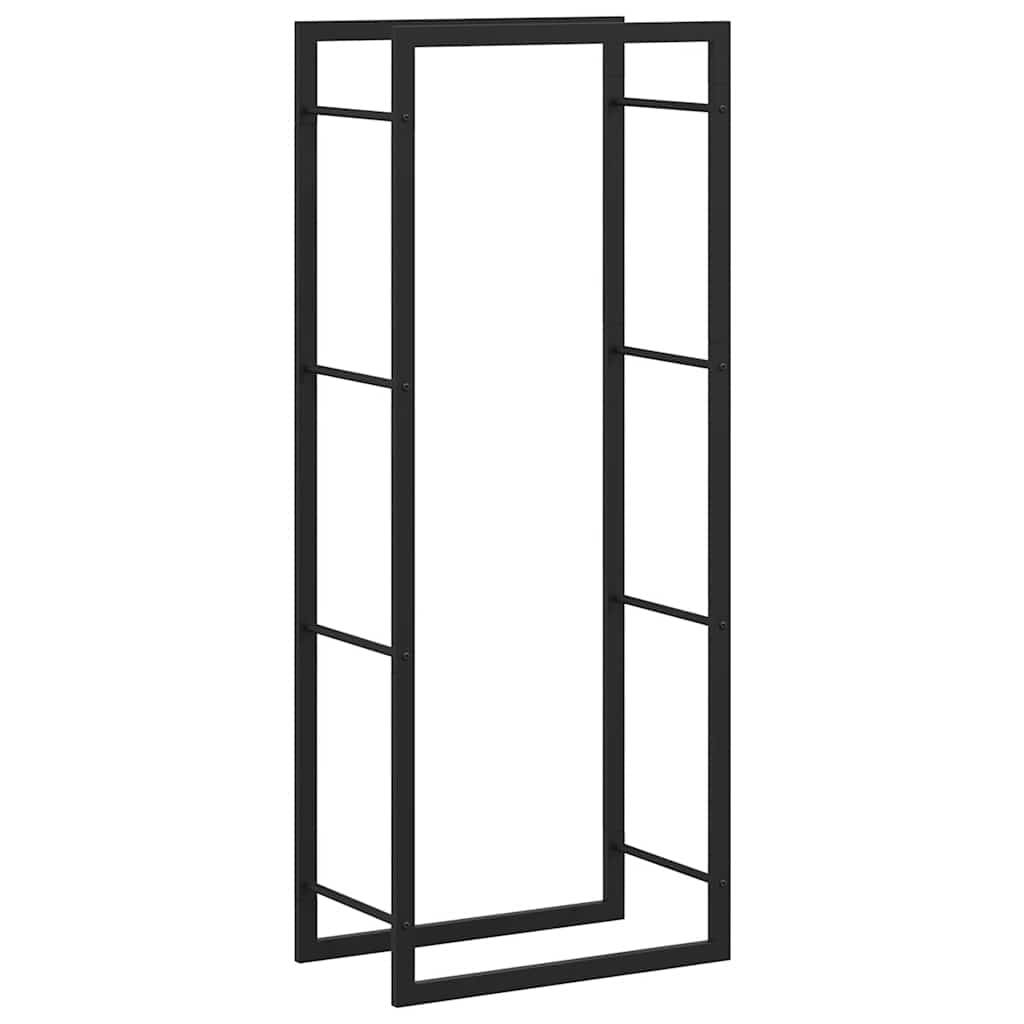 vidaXL Brennholzregal Mattschwarz 50x28x132 cm Stahl