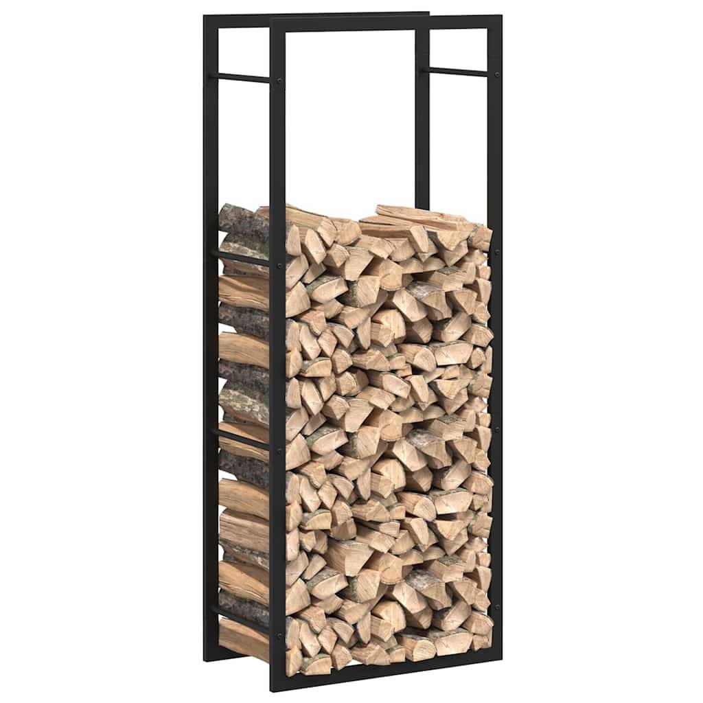 vidaXL Brennholzregal Mattschwarz 50x28x132 cm Stahl