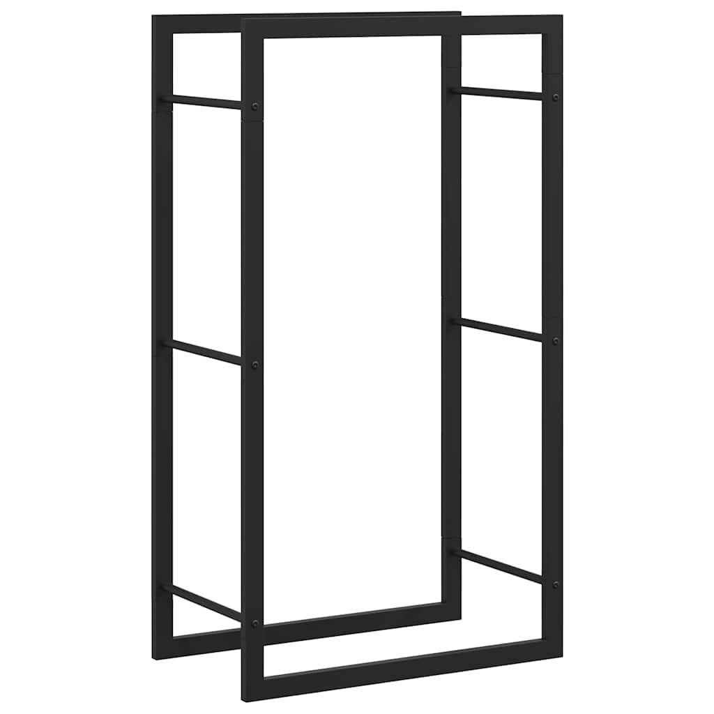 vidaXL Brennholzregal Mattschwarz 50x28x94 cm Stahl