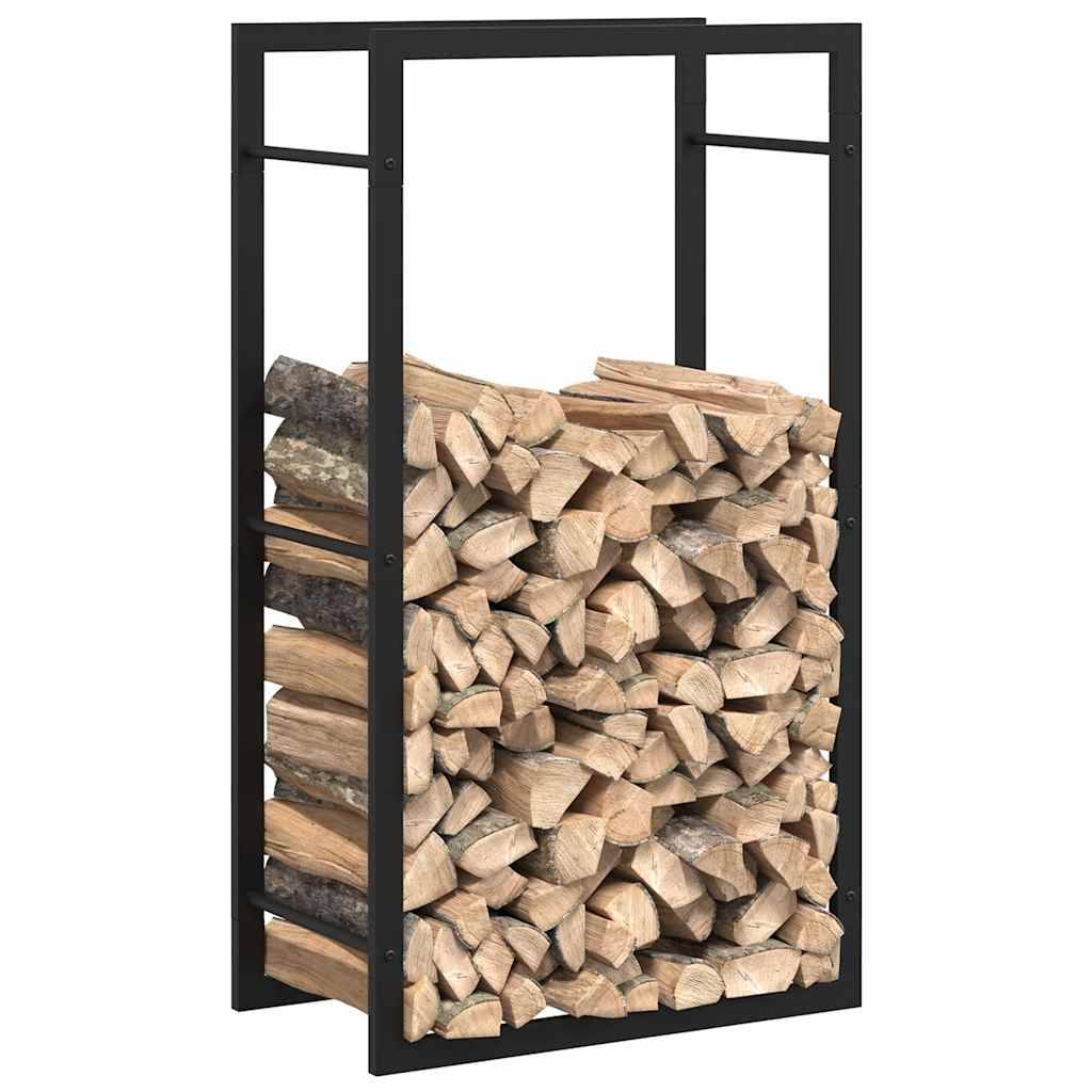 vidaXL Brennholzregal Mattschwarz 50x28x94 cm Stahl