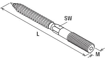 Fischer 65132 STS Stockschraube 10mm 80mm T-Profil, Außensechskant Edelstahl A2 100St.
