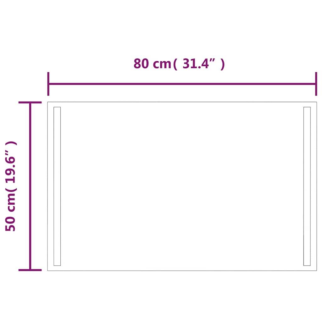 vidaXL LED-Badspiegel 80x50 cm
