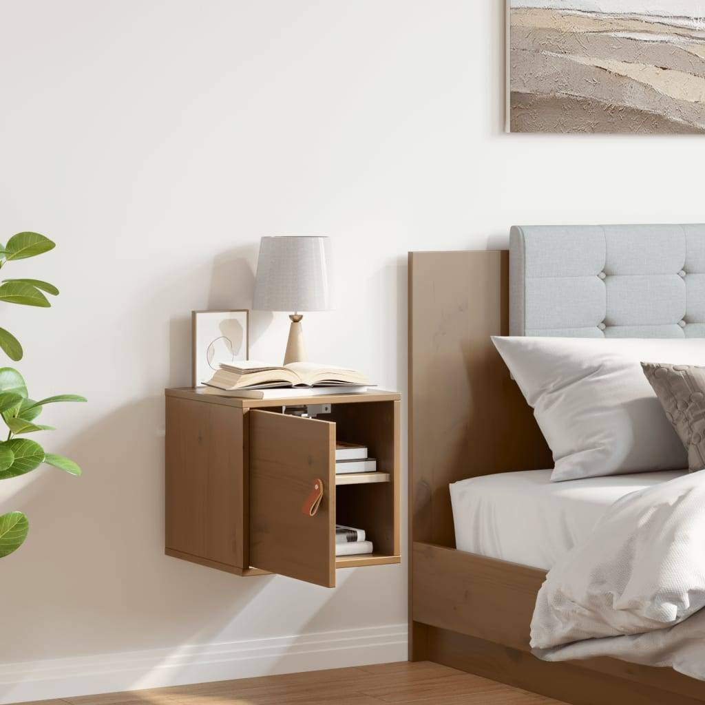 vidaXL Wandschrank Honigbraun 31,5x30x30 cm Massivholz Kiefer