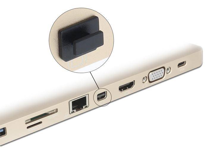 Delock Dust Cover for mini Displayport - Schutzumschlag - Schwarz (Packung mit 10)