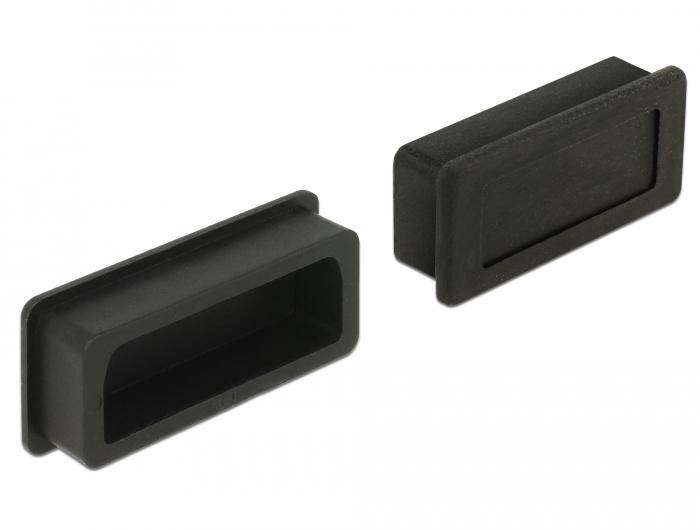 Delock Dust Cover for DVI female - Schutzumschlag - Schwarz (Packung mit 10)