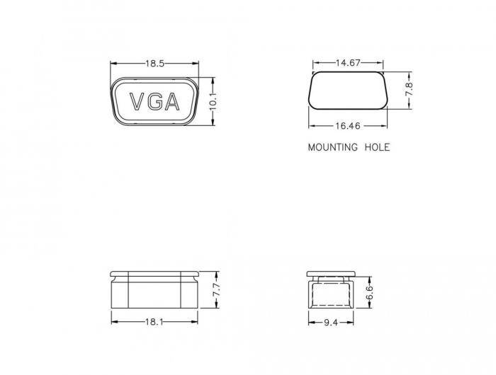 Delock Dust Cover for VGA female - Schutzumschlag - durchsichtig (Packung mit 10)