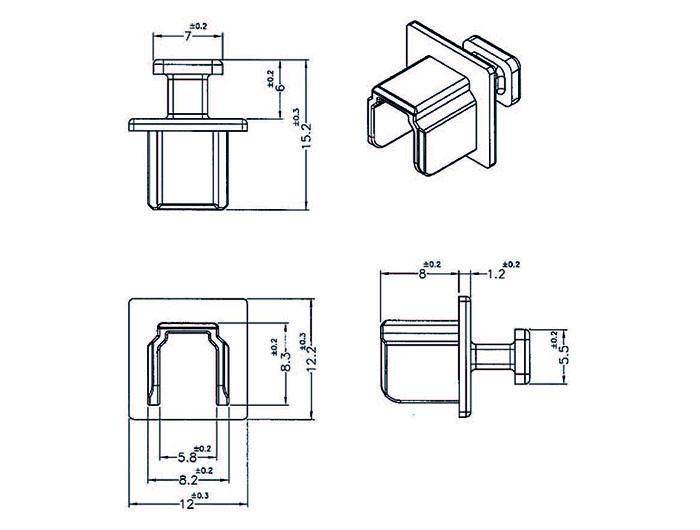 Staubschutz für USB 3.0 Typ-B Buchse mit Griff 10 Stück schwarz
