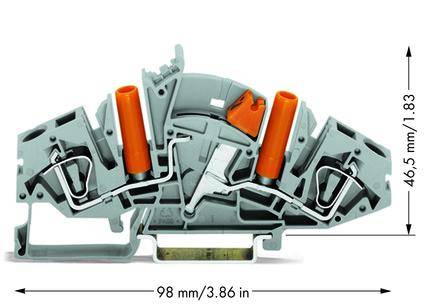 WAGO GmbH & Co. KG Trennklemme 2-L., orange 4qmm 282-821 30 A, 500 V, 105 °C, 8 mm, 98 mm