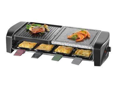 Severin RG 9645 Raclette 8 Pfännchen, mit Grillstein Schwarz