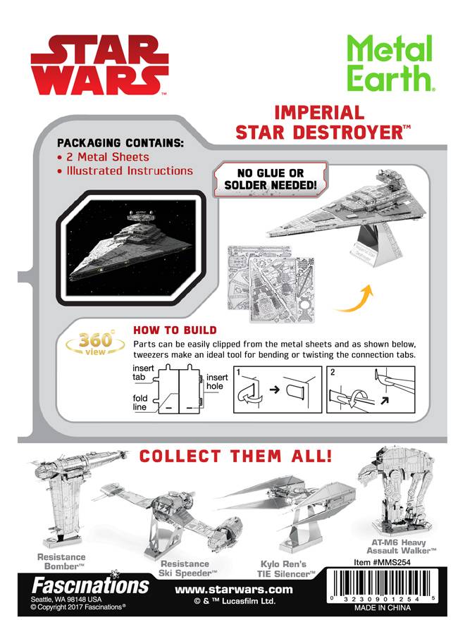 Metal Earth Star Wars Star Destroyer Metallbausatz