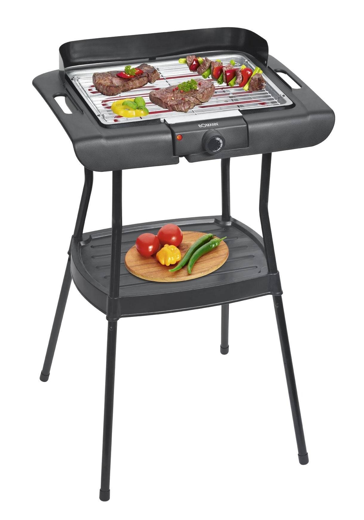 Bomann Elektro-Grill BQS 2244 CB, Barbecue-Tischgrill, Indoor-Outdoor BBQ, klein, elektrischer