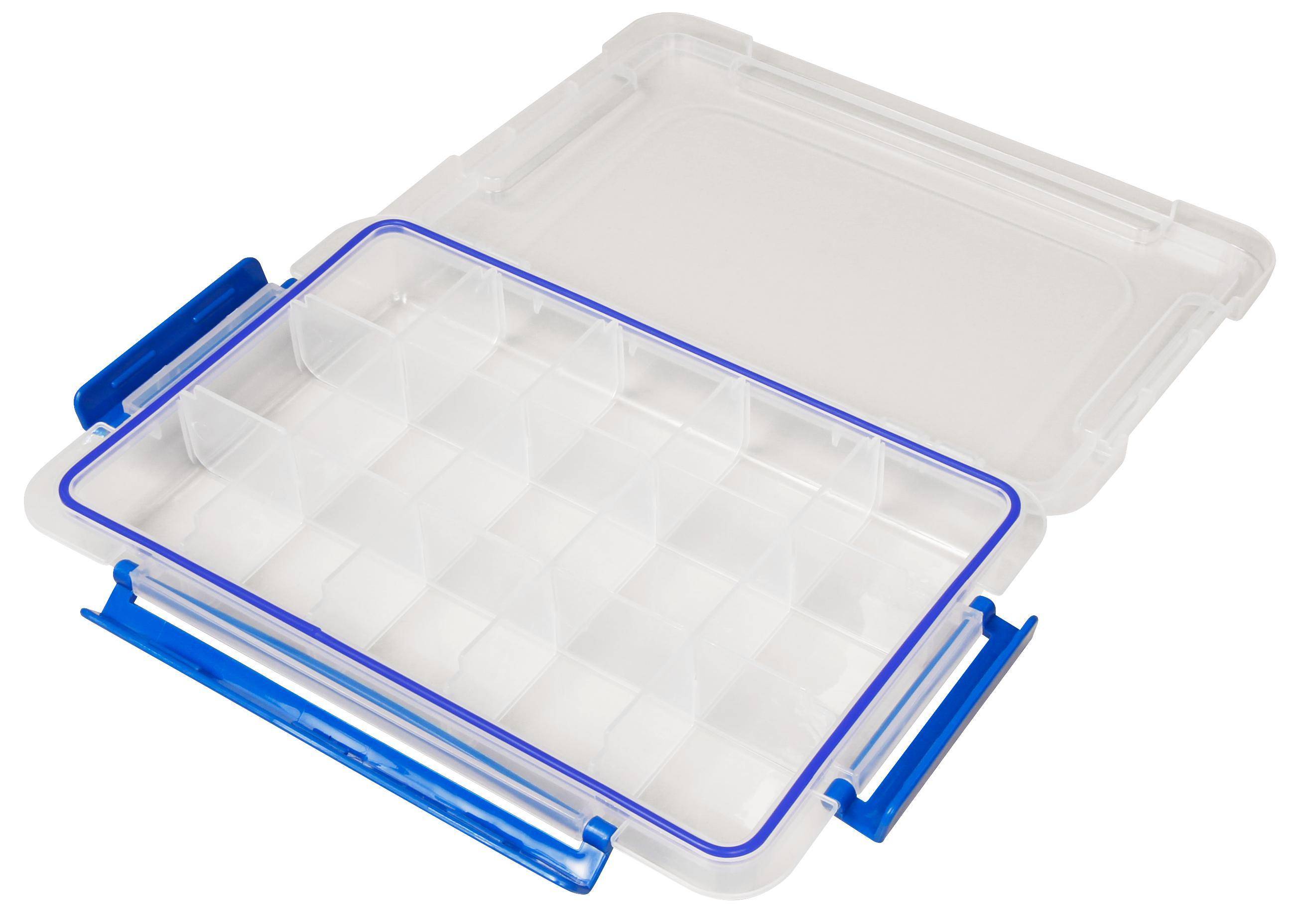 Sortimentskasten, 274x180x45mm, 3-fach Sicherheitsverschluss, Fächer variabel