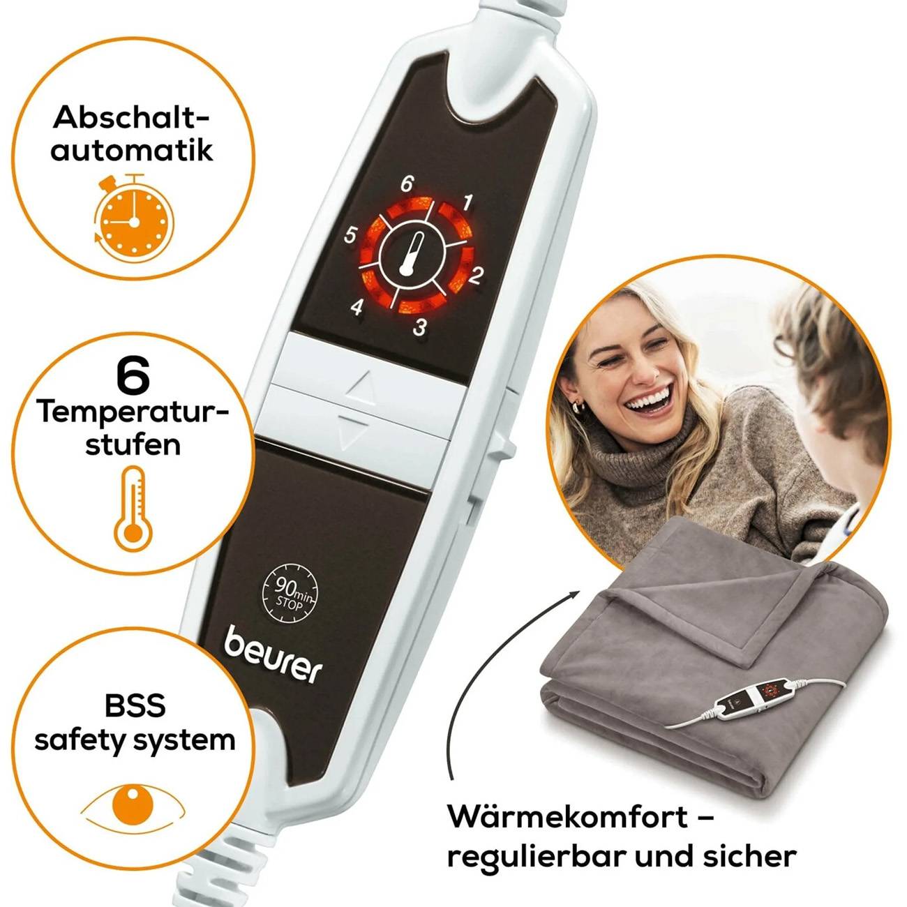 Beurer HD 150 XXL Cosy Wärmedecke 150 W Grau