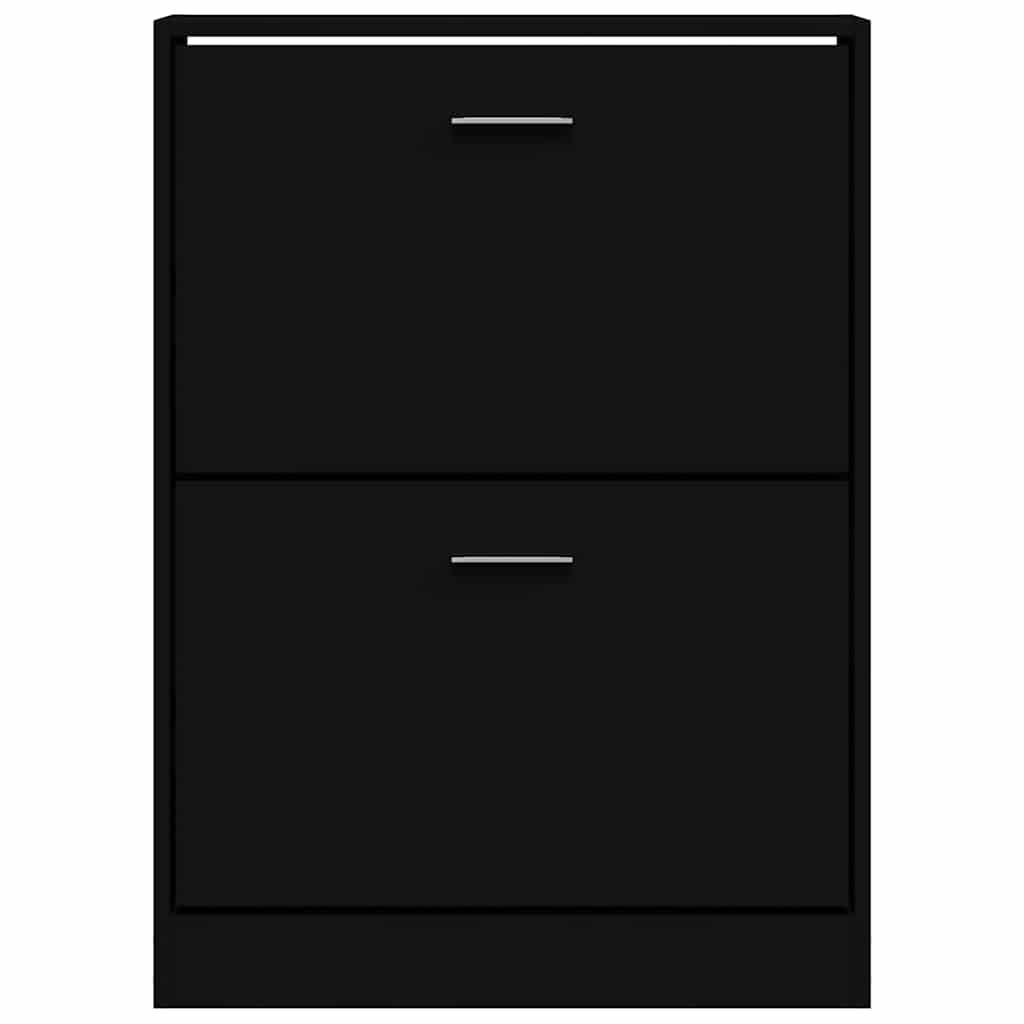 vidaXL Schuhschrank Schwarz 59x17x81 cm Holzwerkstoff