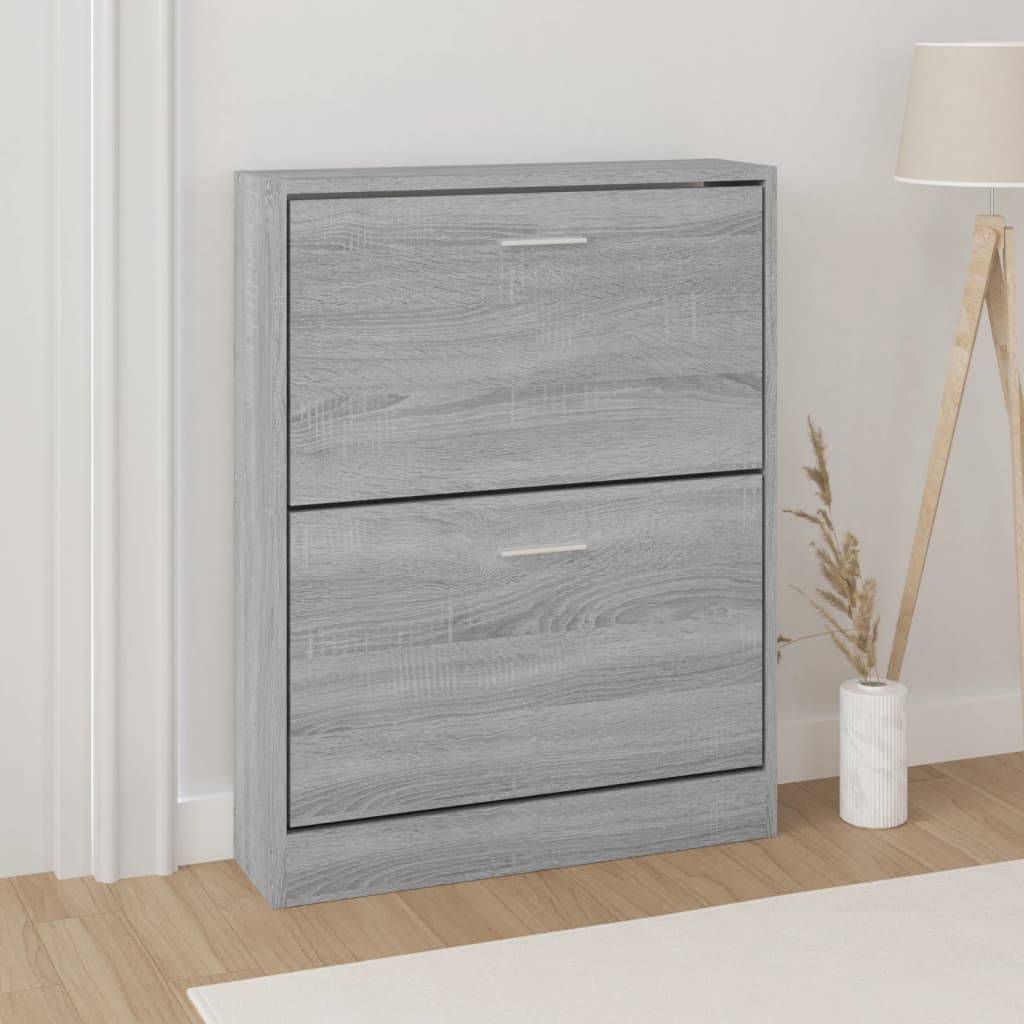 vidaXL Schuhschrank Grau Sonoma 59x17x81 cm Holzwerkstoff
