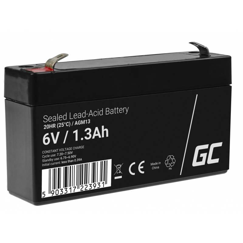 AGM-Batterie Blei-Säure VRLA - 6V - 1,3Ah