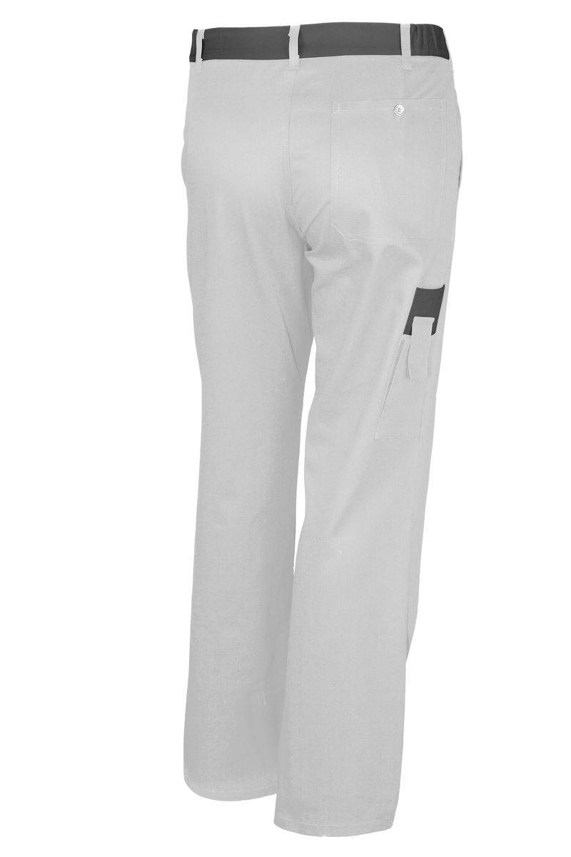 Qualitex Arbeitshose 'basic 2-farbig' in weiss/grau, Größe: 60 - Bundhose BW 240 g - standard Werkstatthose