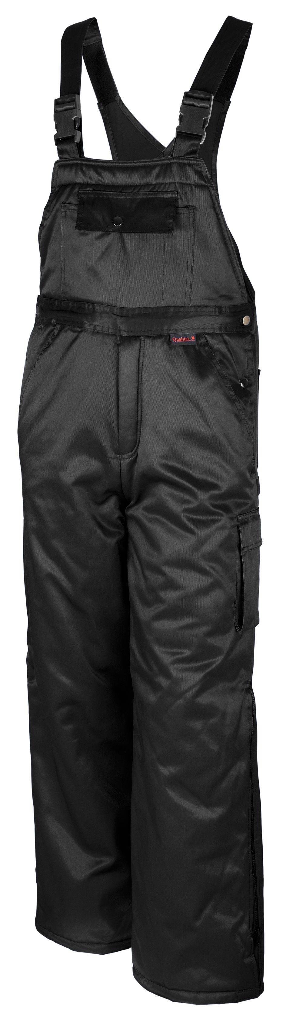 Qualitex Arbeitshose 'Winterlatzhose' in schwarz, Größe: XL - gefütterte Latzhose - winterfester Blaumann