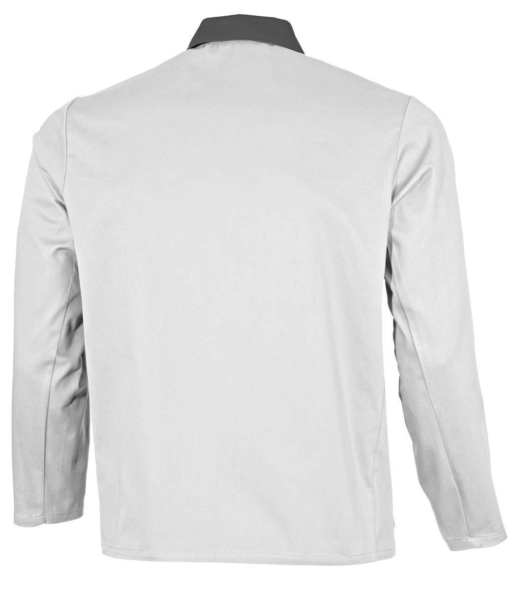 Qualitex Arbeitsjacke 'basic 2-farbig' in weiss/grau, Größe: 42 - Bundjacke BW 240 g - standard Werkstattjacke