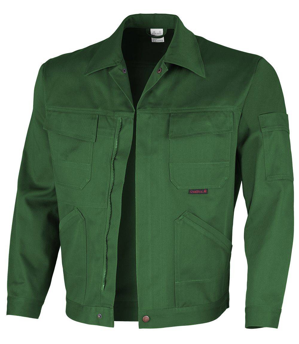 Qualitex Arbeitsjacke 'comfort' in grün, Größe: 48 - Bundjacke MG 300 g - komfortable Werkstattjacke
