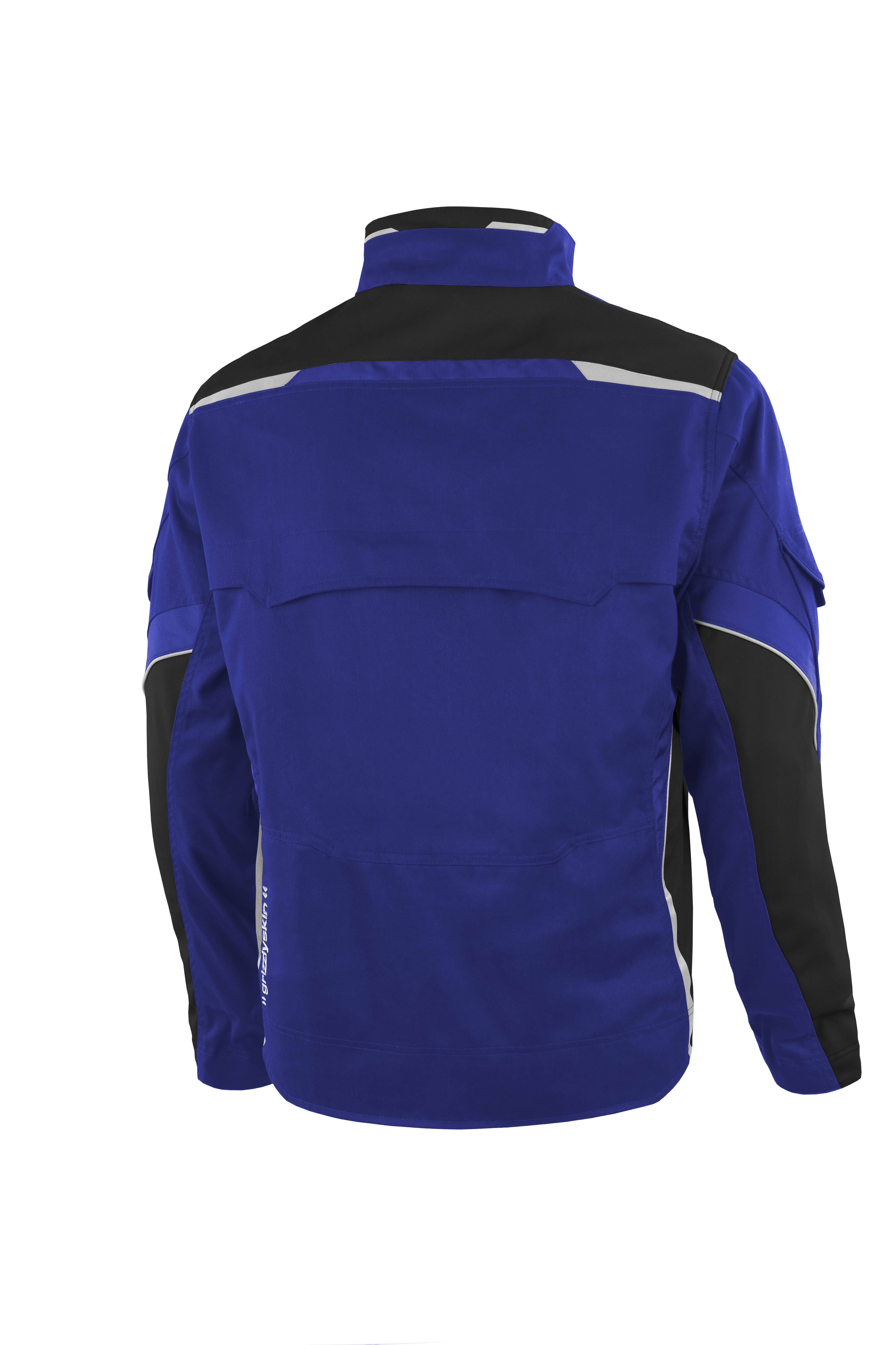 Qualitex Arbeitsjacke 'IRON' in kornblau/schwarz, Größe: S - moderne Bundjacke - funktionale Werkstattjacke