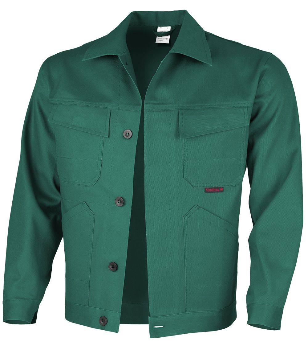Qualitex Arbeitsjacke 'favorit' in grün, Größe: 42 - Bundjacke BW 320 g strapazierfähige Werkstattjacke