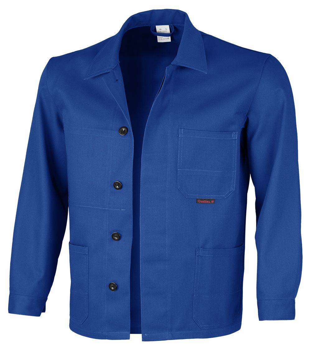 Qualitex Arbeitsjacke 'comfort' in kornblau, Größe: 110 - Langjacke MG 300 g - komfortable Werkstattjacke