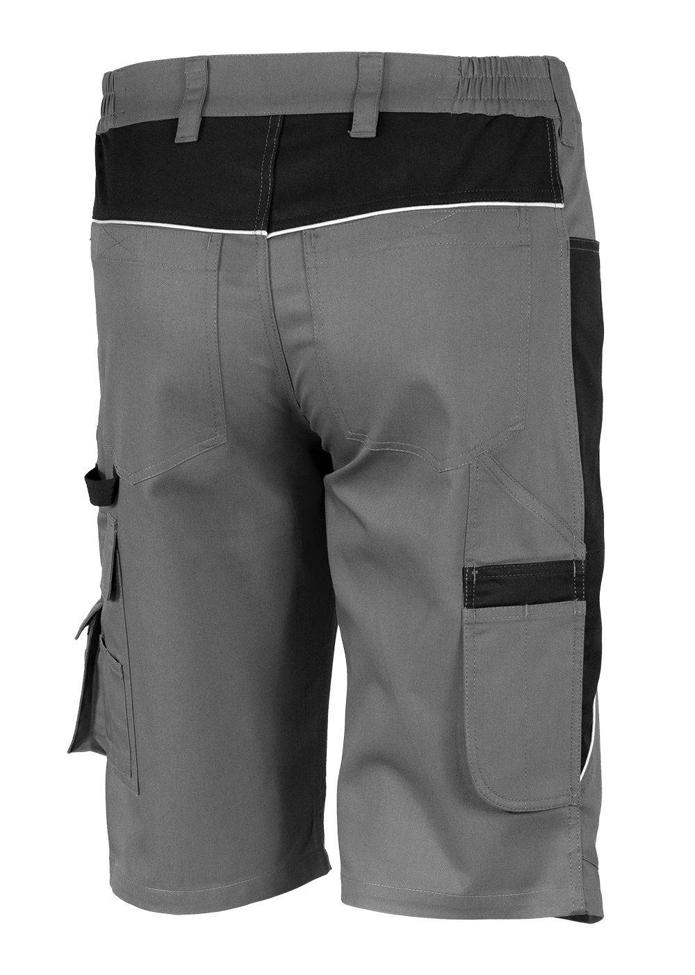 Qualitex Arbeitsshorts 'PRO' in grau/schwarz, Größe: 50 - kurze Arbeitshose MG 245 g - für PROfessionals
