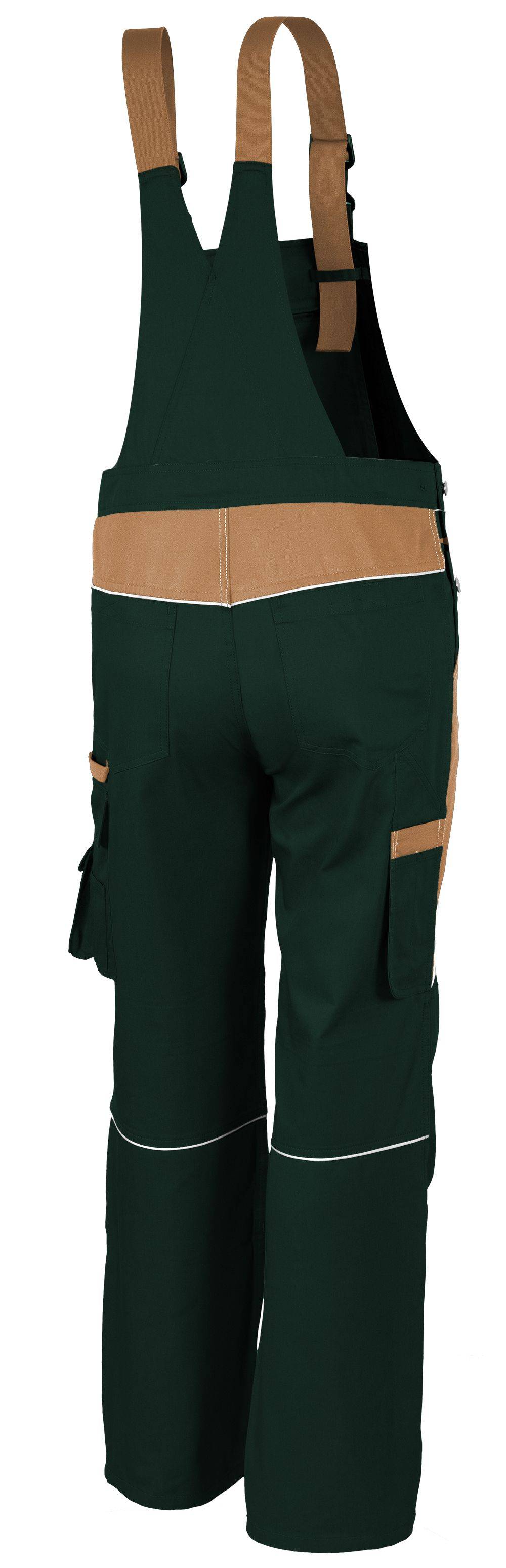 Qualitex Arbeitshose 'PRO' in oliv/khaki, Größe: 60 - Latzhose MG 245 g - Blaumann für PROfessionals