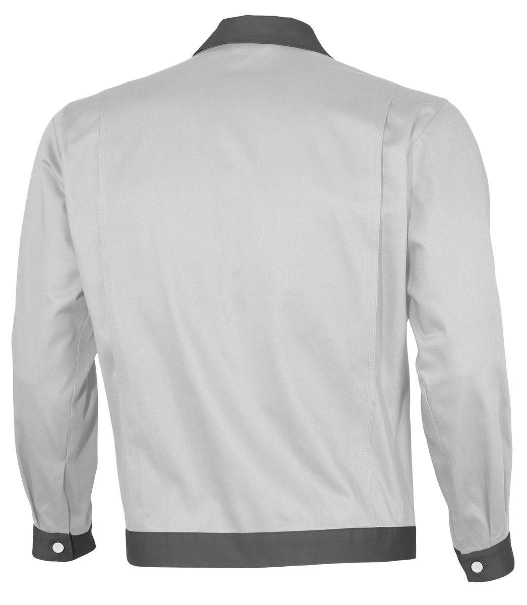 Qualitex Arbeitsjacke 'basic 2-farbig' in weiss/grau, Größe: 62 - Bundjacke BW 240 g - standard Werkstattjacke