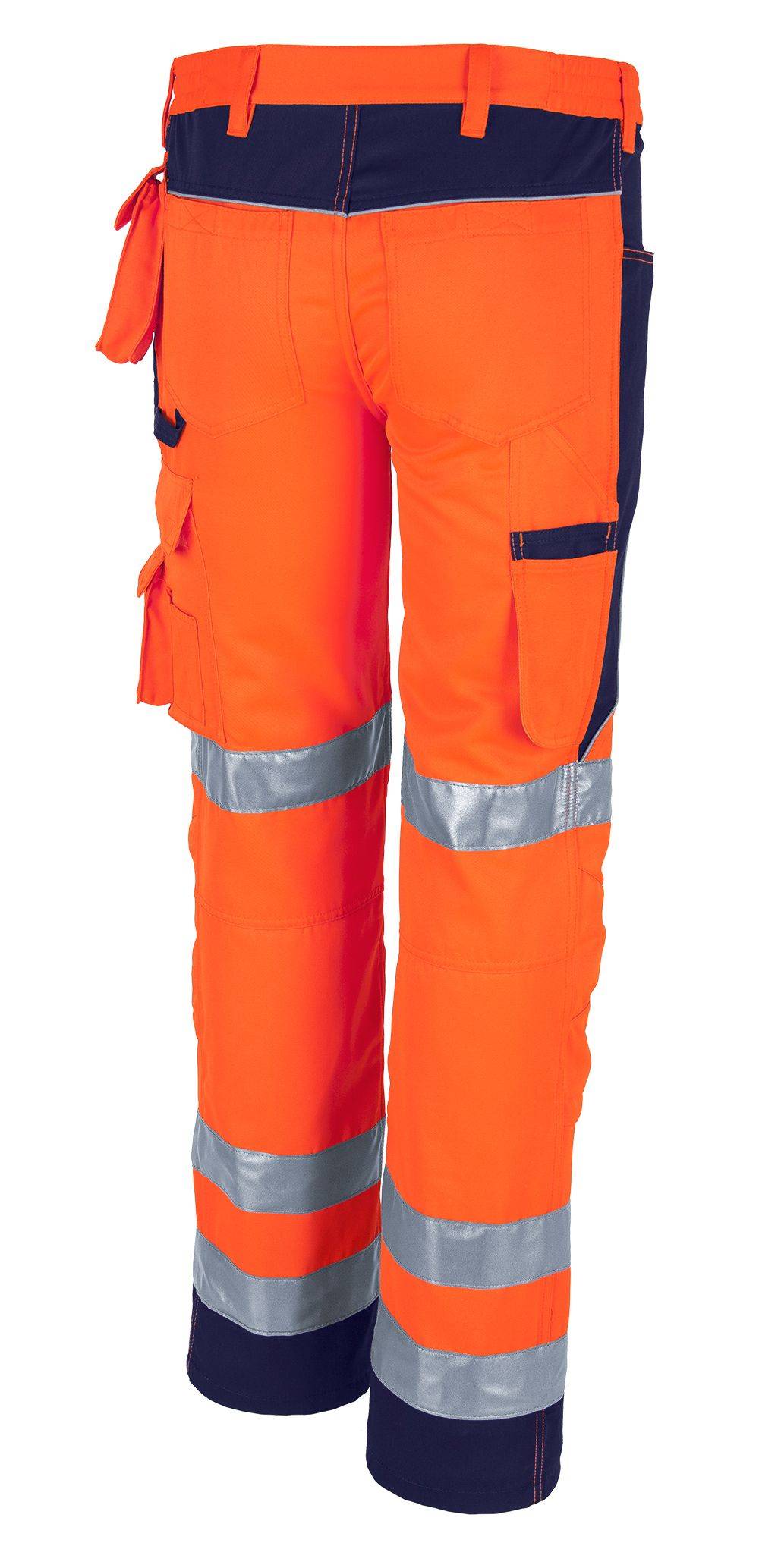 Qualitex Arbeitshose 'PRO Warnschutz' in warnorange/marine, Größe: 29 - Bundhose - Warnschutz für PROfessionals