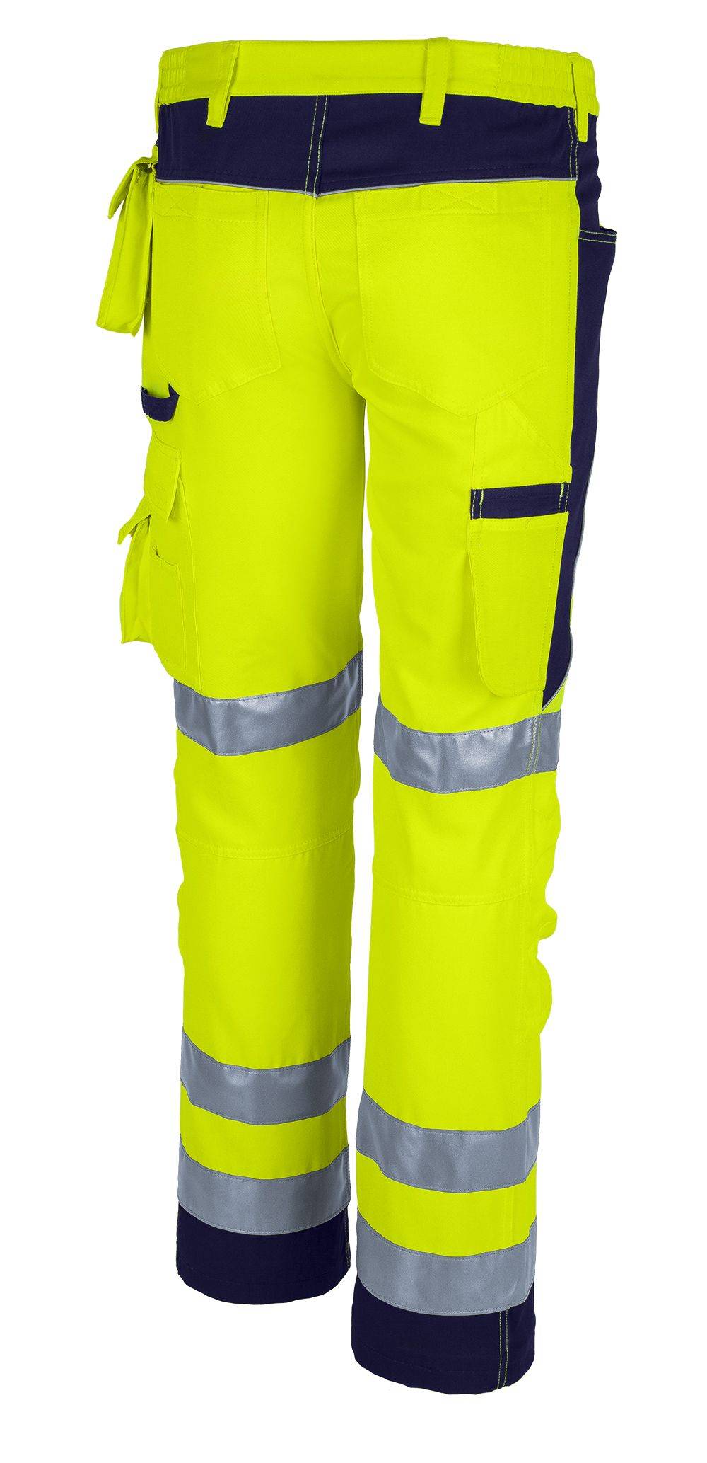 Qualitex Arbeitshose 'PRO Warnschutz' in warngelb/marine, Größe: 66 - Bundhose - Warnschutz für PROfessionals