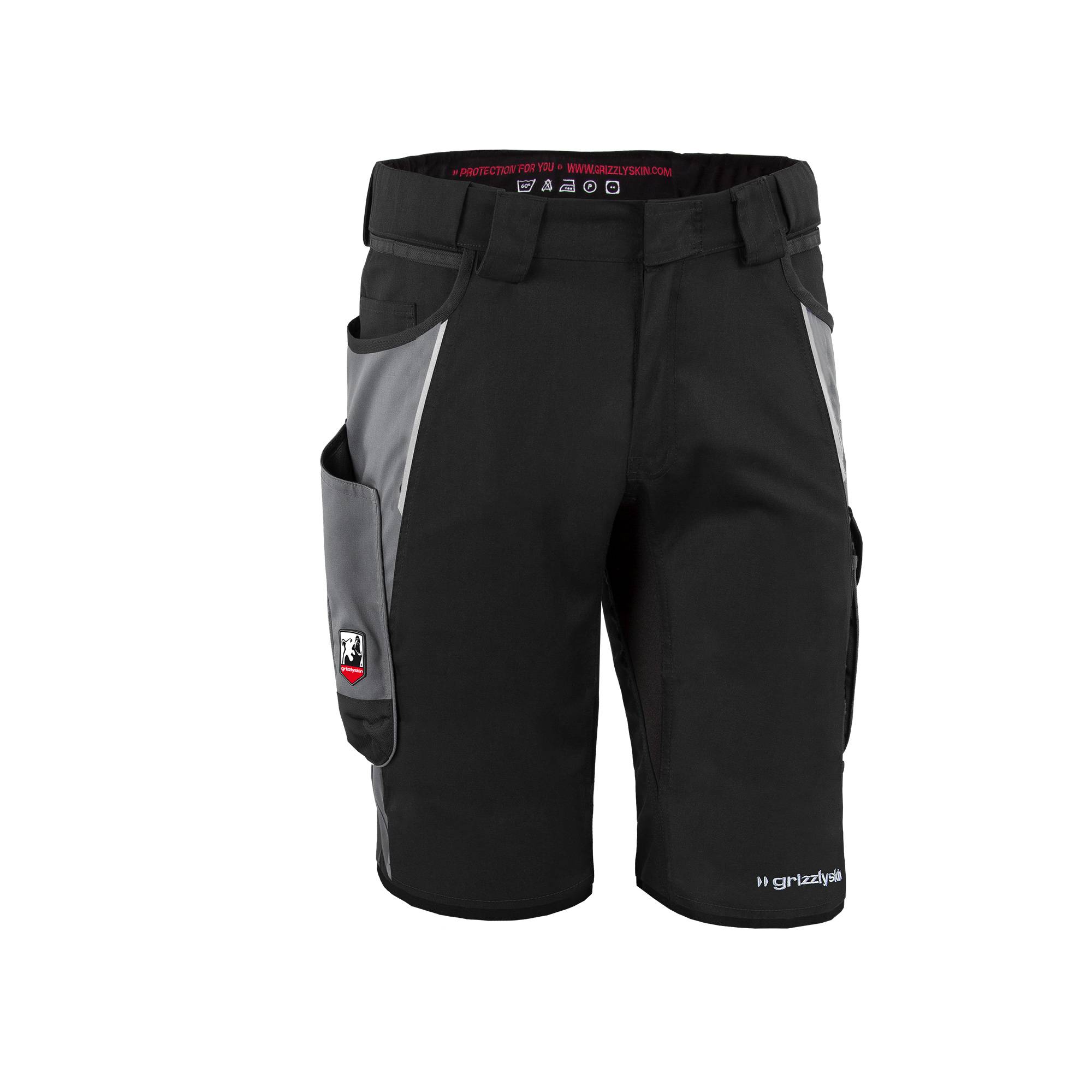Qualitex Arbeitsshorts 'IRON' in schwarz/grau, Größe: 76 - modern kurze Arbeitshose - funktional-erweiterbar
