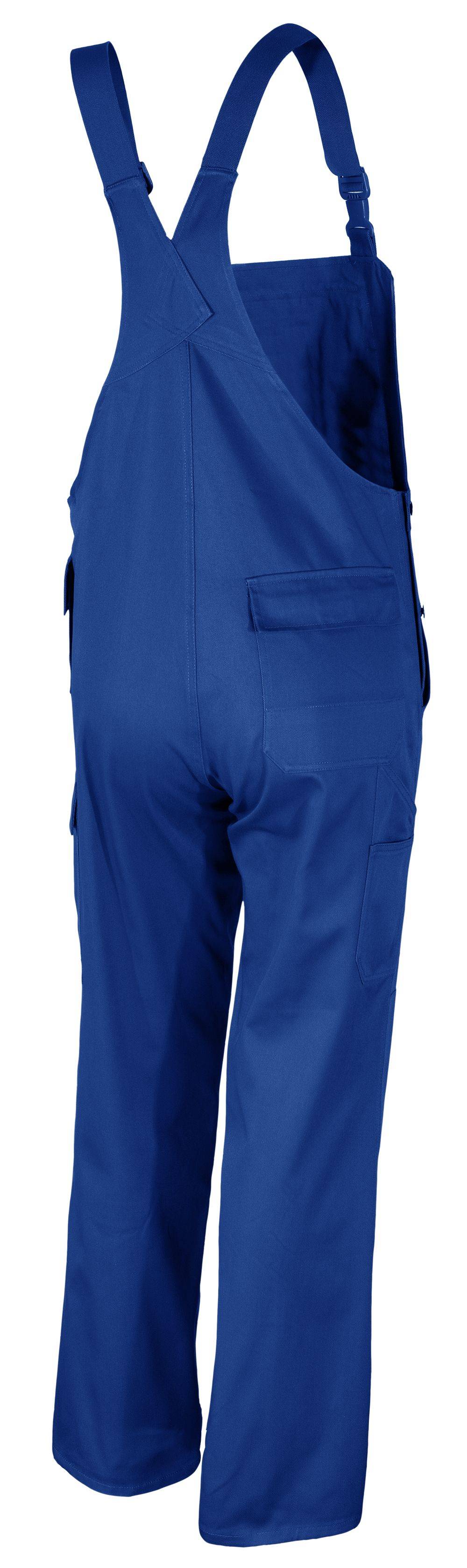 Qualitex Arbeitshose 'comfort' in kornblau, Größe: 90 - Latzhose MG 300 g - komfortable Blaummann