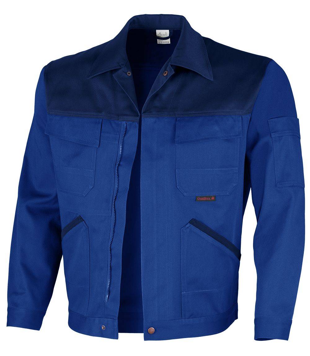 Qualitex Arbeitsjacke 'image' in kornblau/marine, Größe: 42 - Bundjacke MG 300 g - stylische Werkstattjacke