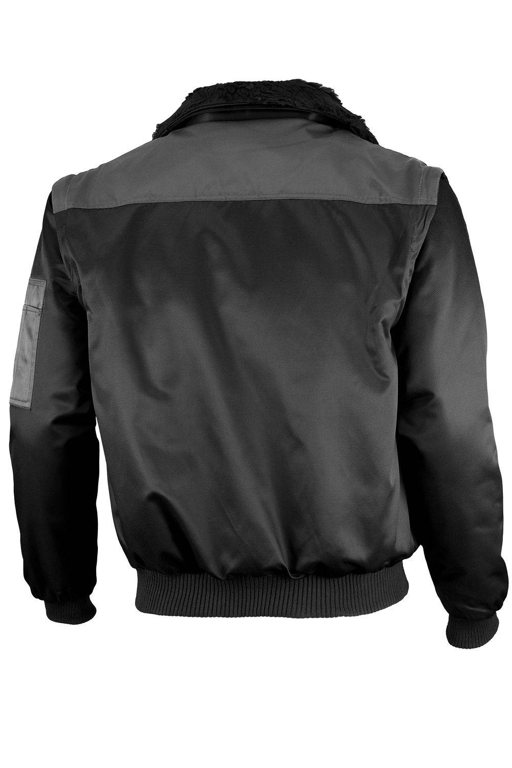Qualitex Arbeitsjacke 'zweifarbig' in schwarz/grau, Größe: M - modische Pilotenjacke - ideale Übergangsjacke