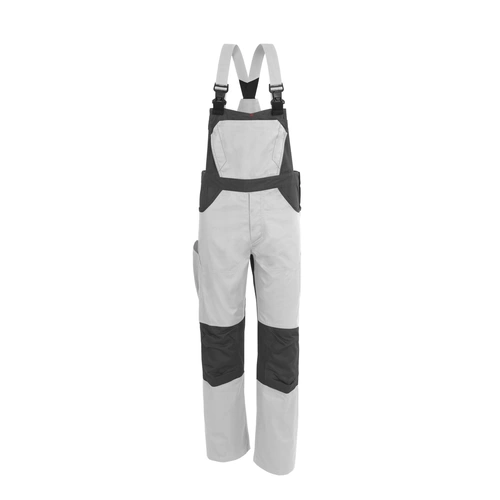 Qualitex Arbeitshose 'X-Serie' in weiß/grau, Größe: 90 - X-trem strapazierfähige Latzhose - Blaumann Qualitex Arbeitshose 'X-Serie' in weiß/grau, Größe: 90 - X-trem strapazierfähige Latzhose - Blaumann