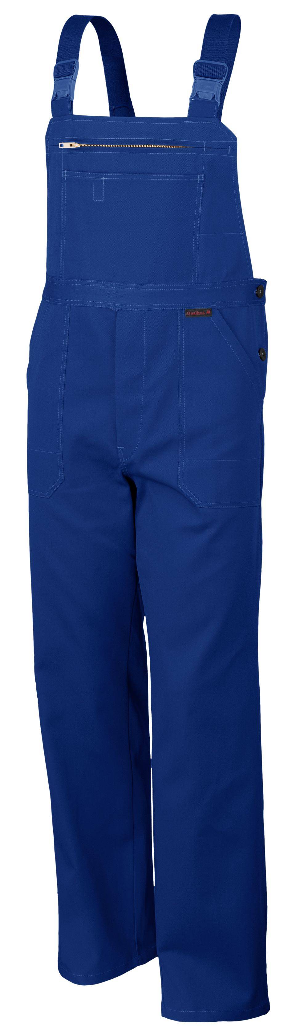 Qualitex Arbeitshose 'favorit' in kornblau, Größe: 44 - Latzhose BW 320 g - strapazierfähiger Blaumann